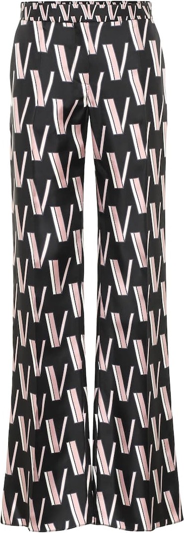 Valentino Silk-twill logo pants