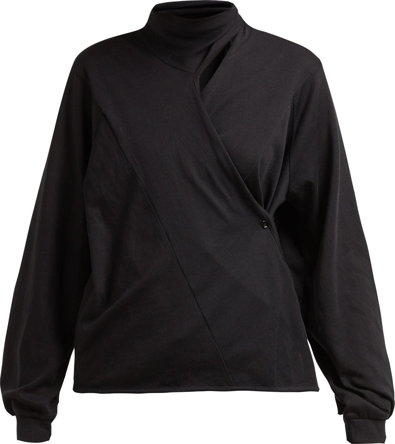 Lemaire Asymmetric batwing-sleeve cotton blouse