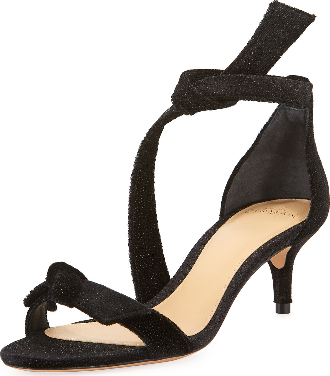 Alexandre Birman Clarita 50mm Shimmer Fabric Bow Sandals
