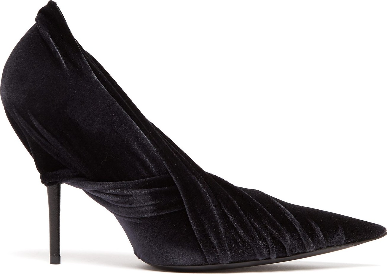Balenciaga Drape velvet-wrap pumps