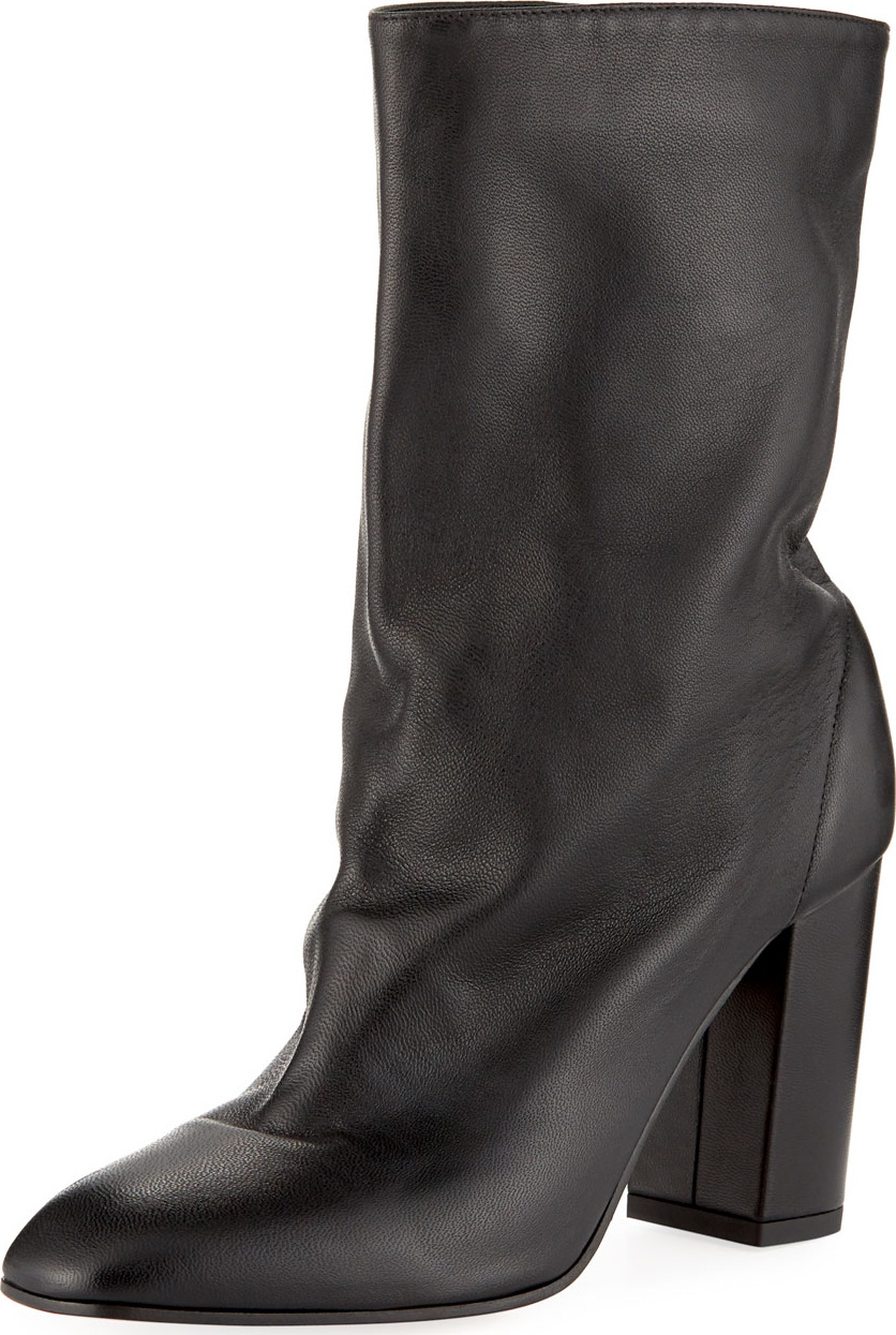 Aquazzura Boogie Scrunch Leather Bootie