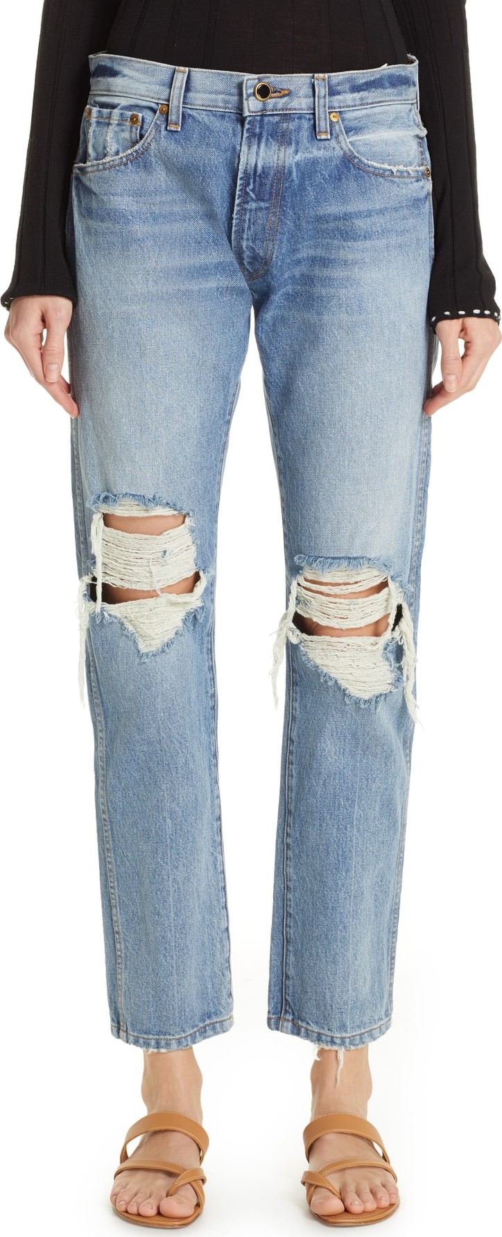Khaite Kyle Ripped Relaxed Jeans