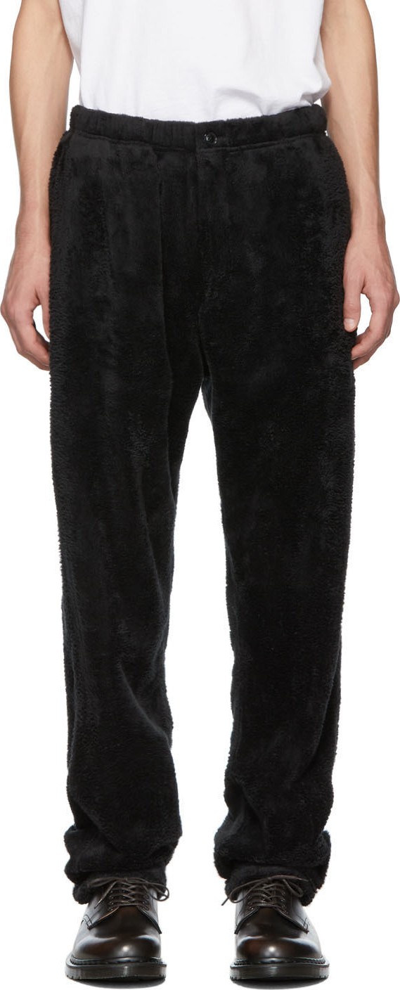 Engineered Garments Black Shaggy Fleece Lounge Pants