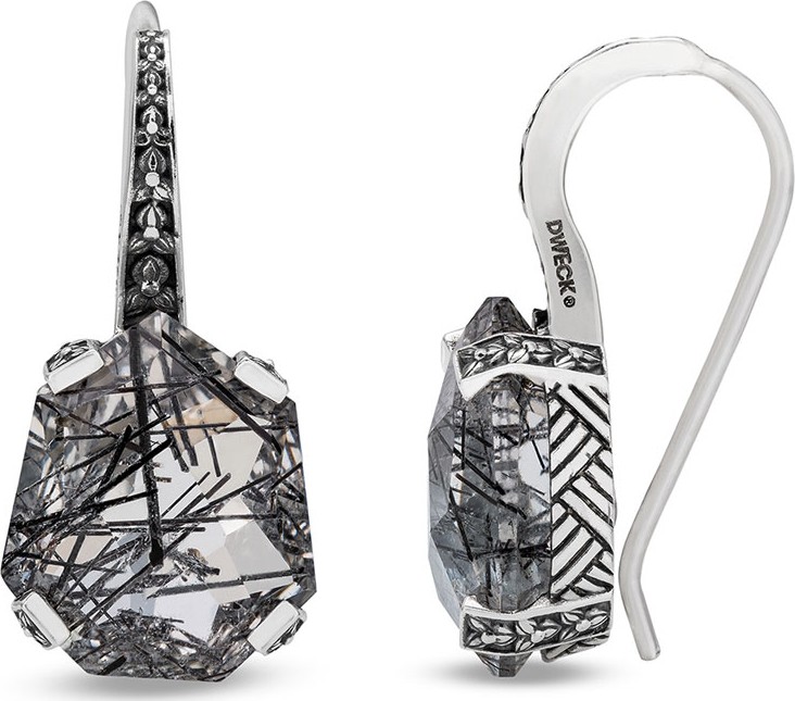 Stephen Dweck Galactical Drop Earrings in Black Rutilated Quartz