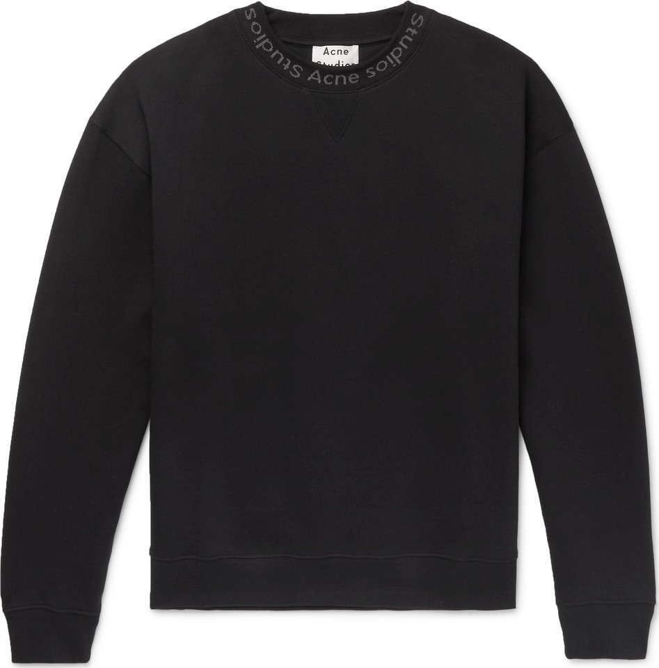 Acne Studios Flogho Logo-Print Fleece-Back Cotton-Jersey Sweatshirt