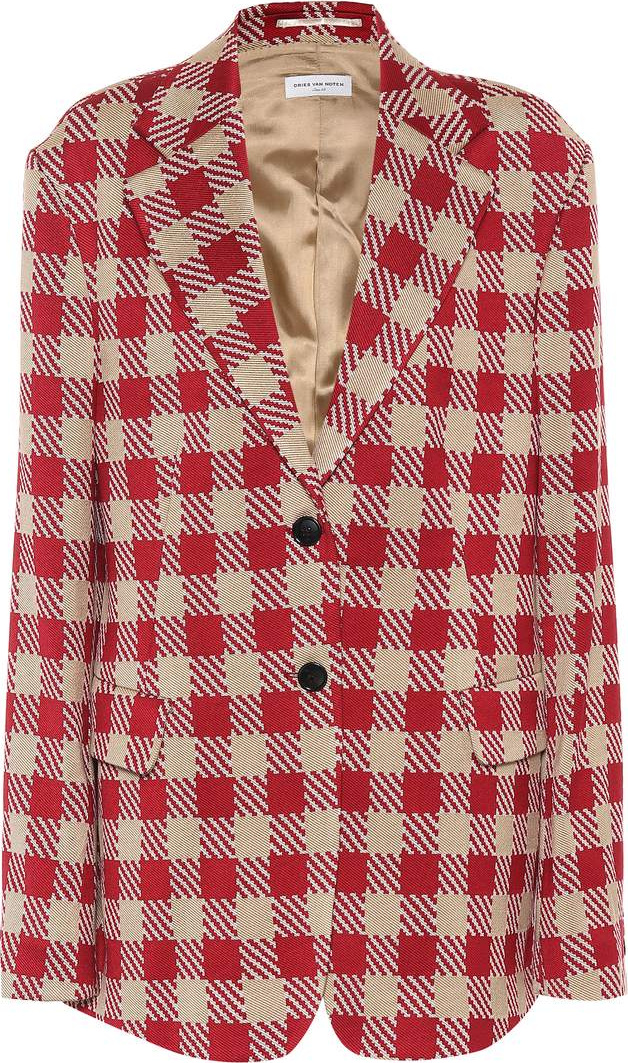 Dries Van Noten Plaid cotton blazer
