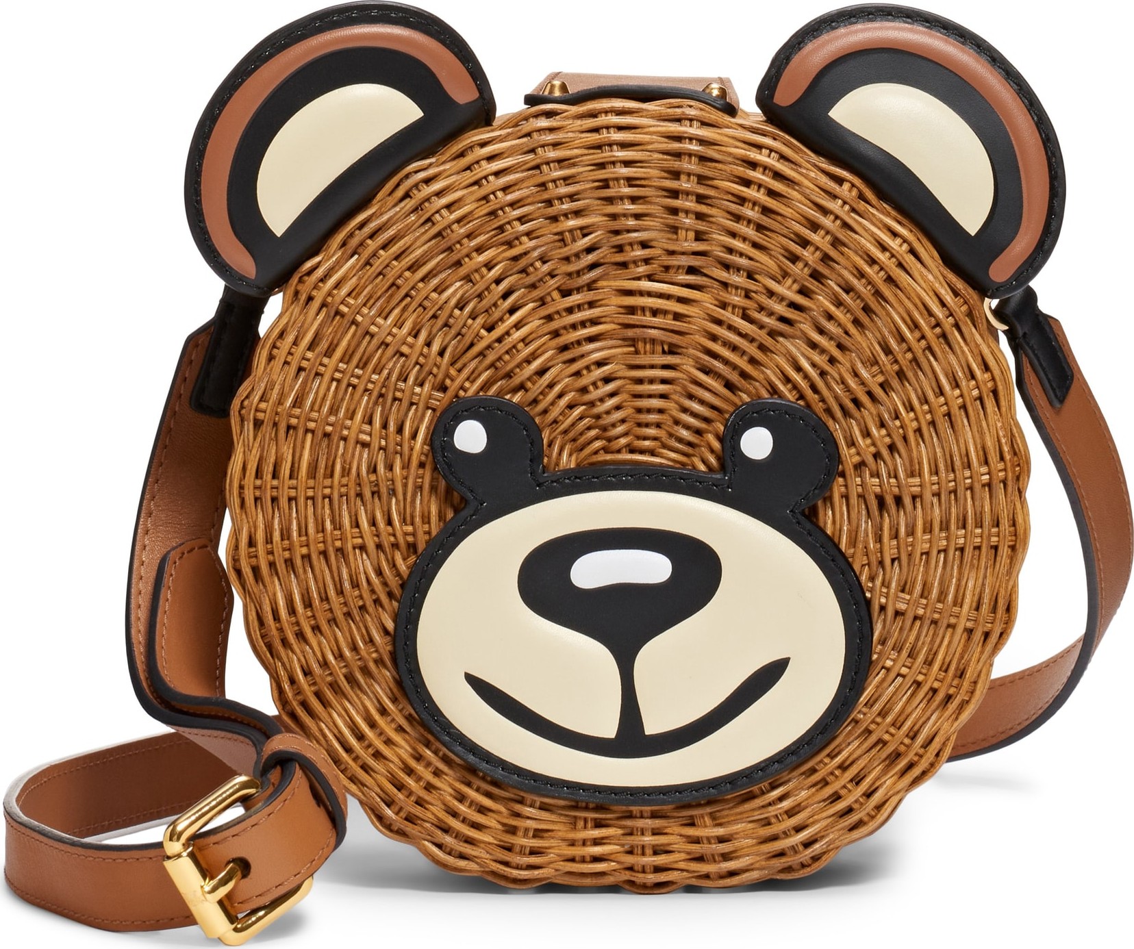 Moschino Straw Teddy Crossbody Bag