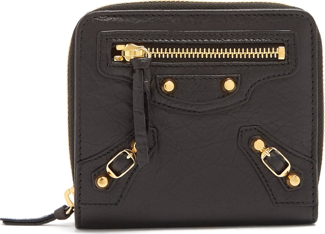 Balenciaga Classic bi-fold zip-around leather wallet