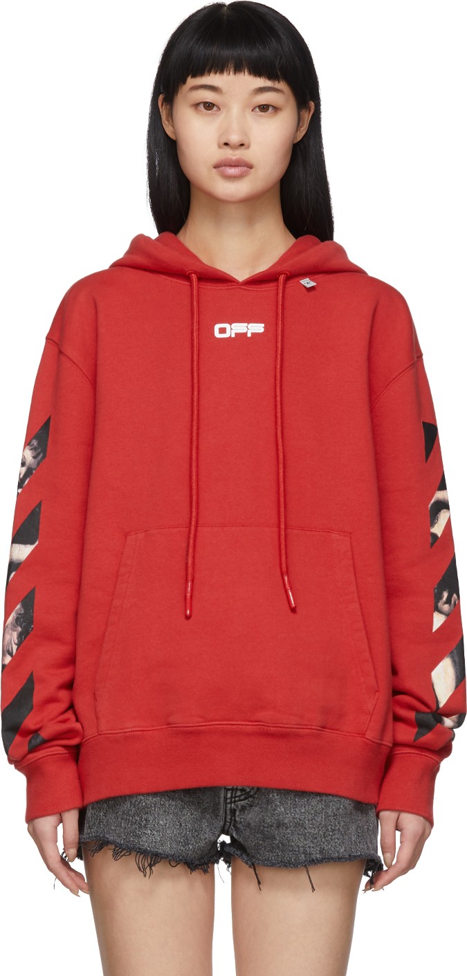 Off White Red Caravaggio Arrows Slim Hoodie
