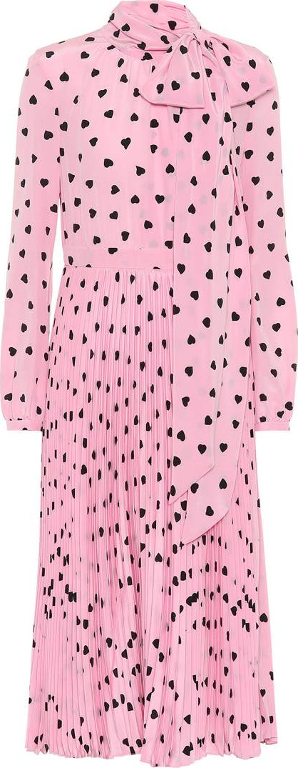 Valentino Heart print silk dress