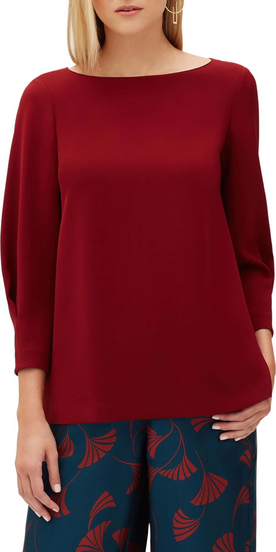 Lafayette 148 New York Caddie Finesse Crepe Blouse