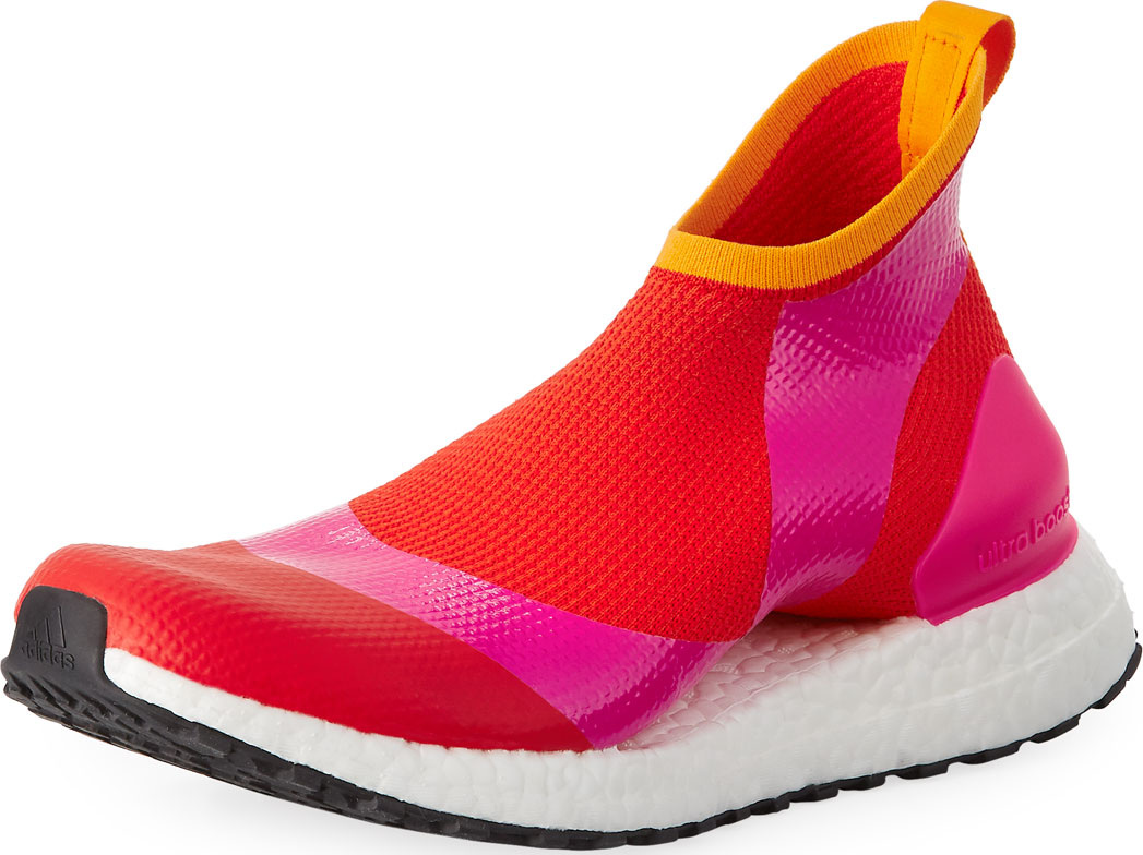 Adidas By Stella McCartney Ultra Boost X Fabric Sneakers, Pink/Orange