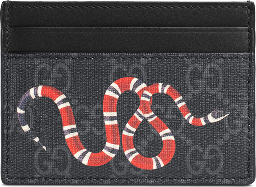 Gucci Bestiary Snake-Print GG Supreme Card Case