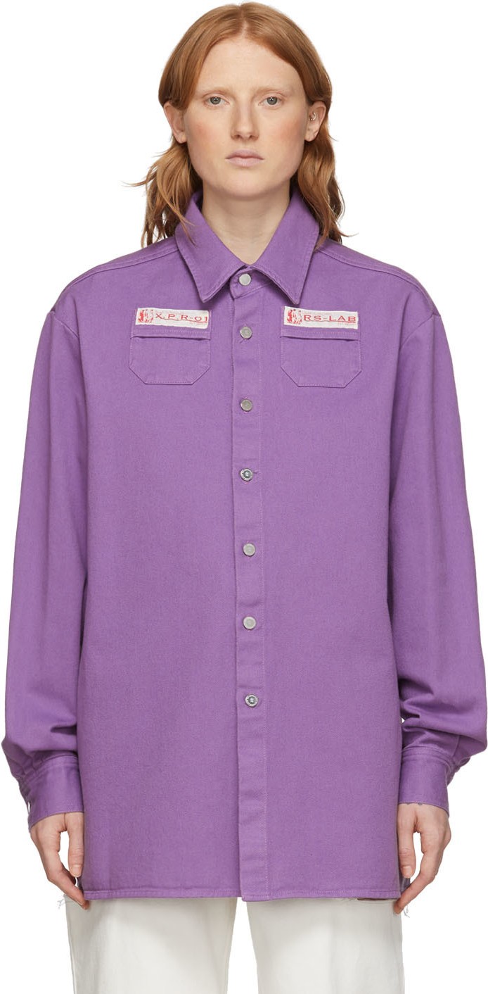 Raf Simons Purple Slim Fit Denim Shirt