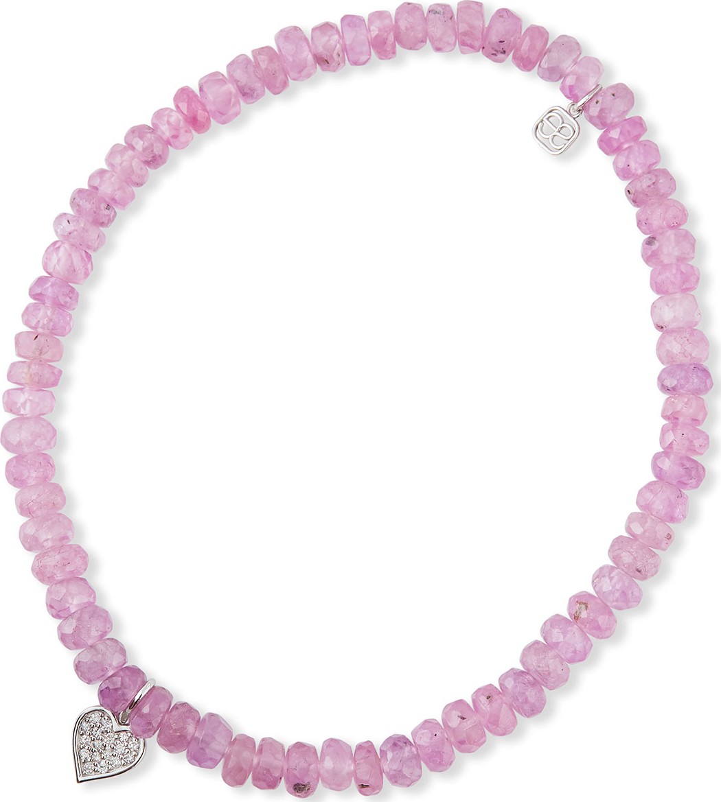 Sydney Evan 14k Diamond Heart & Sapphire Bracelet