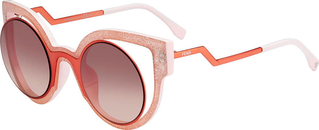 Fendi Paradeyes Open-Inset Round Cat-Eye Sunglasses