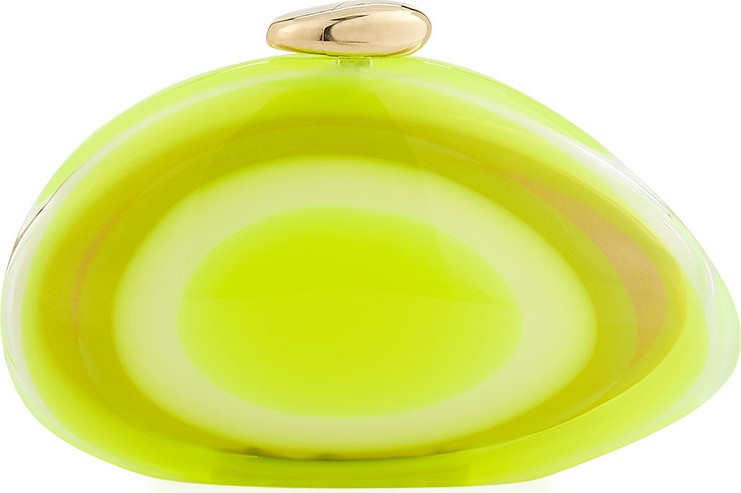 Benedetta Bruzziches Ariel Smooth Minaudiere Clutch Bag  Bright Green
