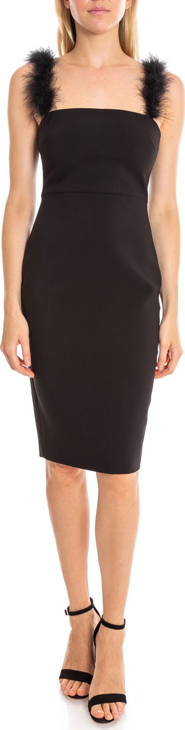 LIKELY Romy Square-Neck Cocktail Dress w/ Feather Straps