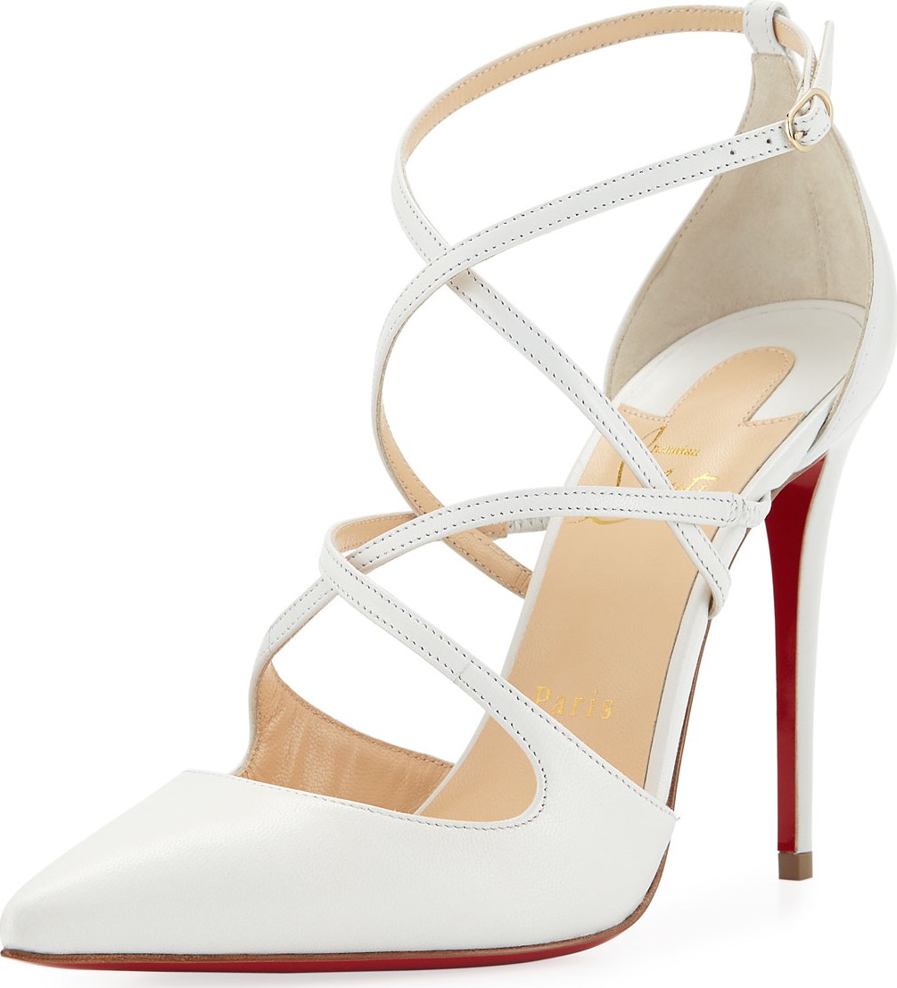 Christian Louboutin Cross Fliketa Strappy Red Sole Pump