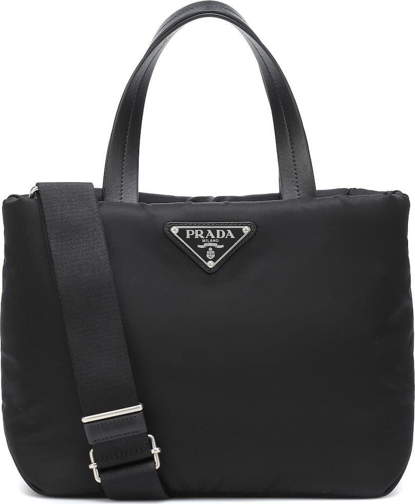 Prada Leather-trimmed nylon tote