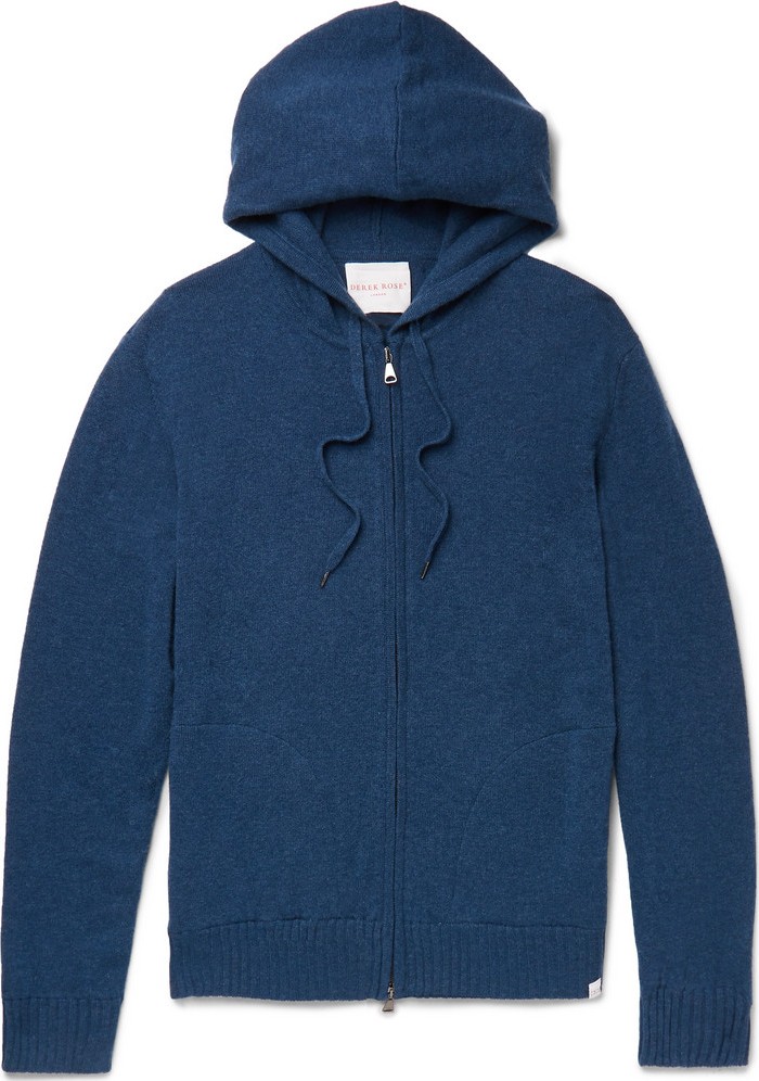 Derek Rose Slim-Fit Cashmere Zip-Up Hoodie