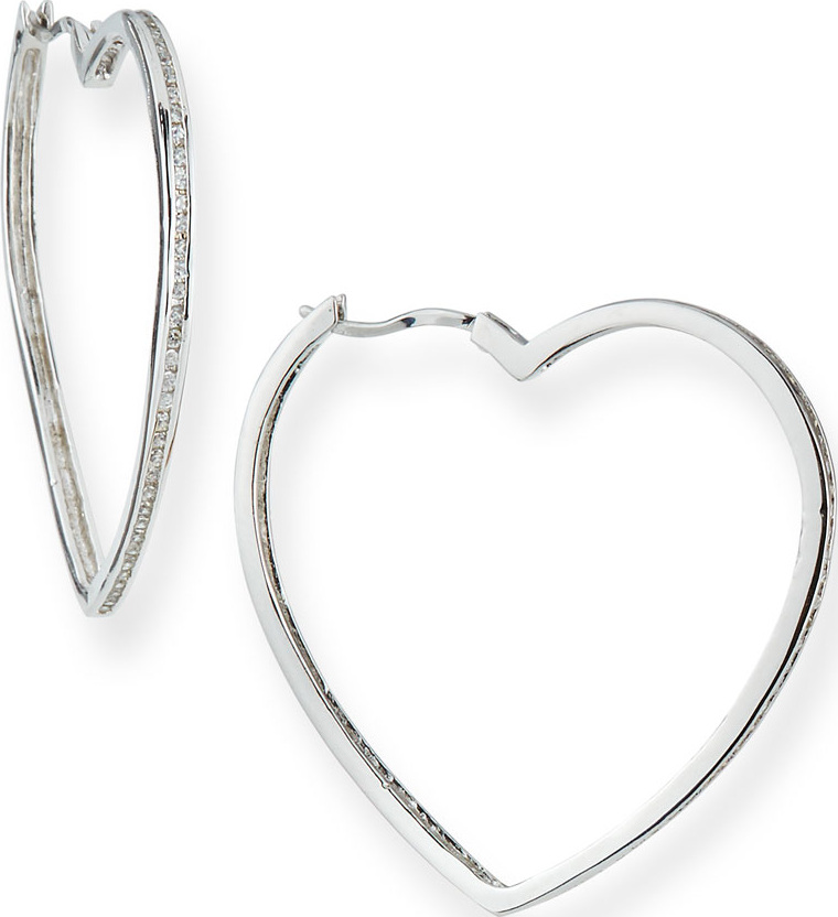 Fallon Pave Heart Hoop Earrings