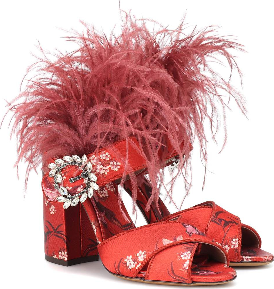 Tabitha Simmons Reyner feather-trimmed sandals