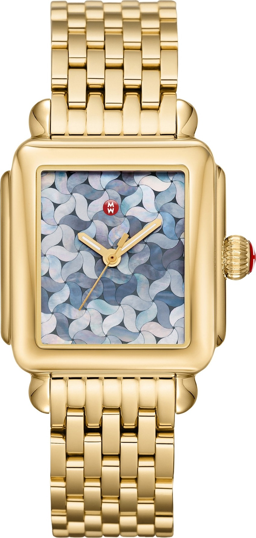 MICHELE Deco Mosaic Square Watch Head, 33mm x 35mm