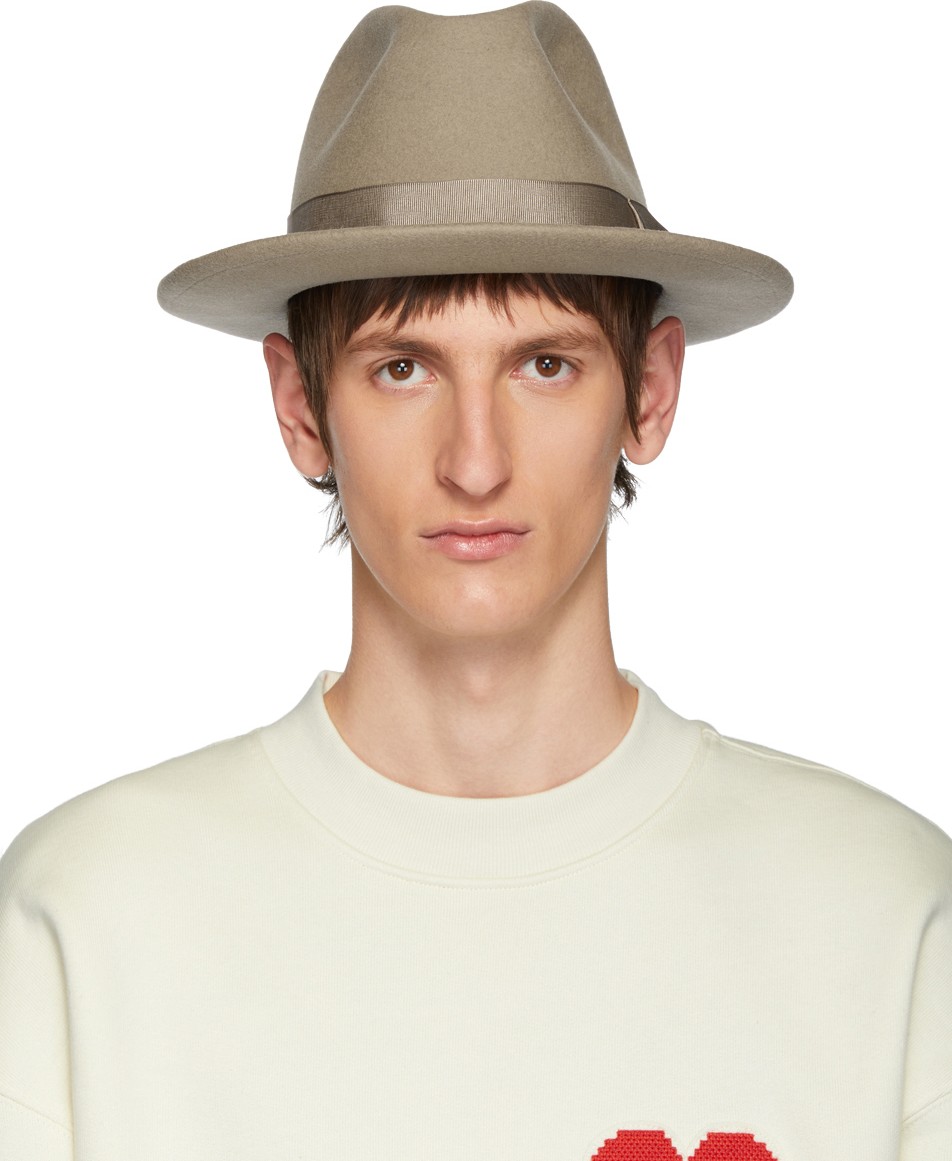 AMI Beige Merino Felt Hat