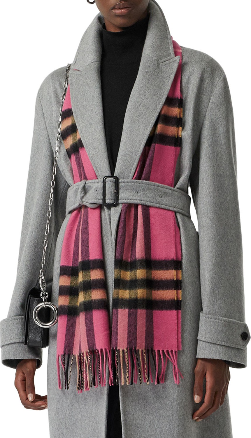 Burberry London England Giant Check Cashmere Scarf