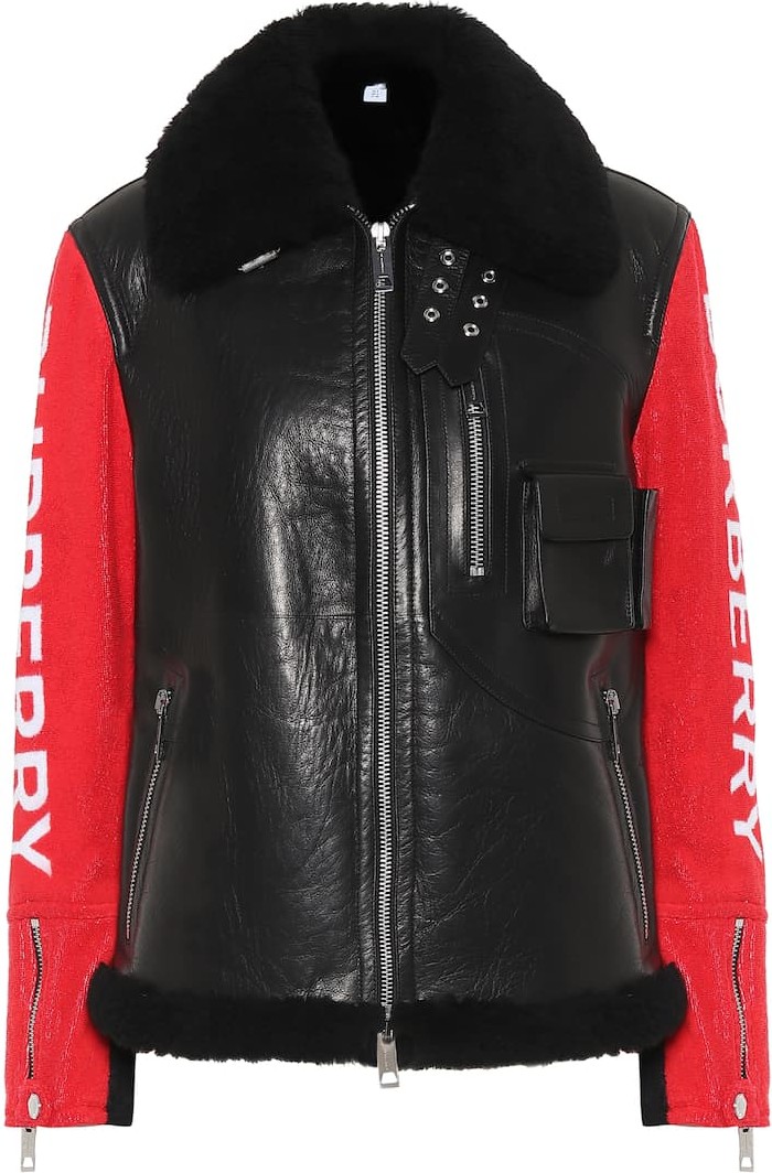 Burberry London England Logo shearling jacket