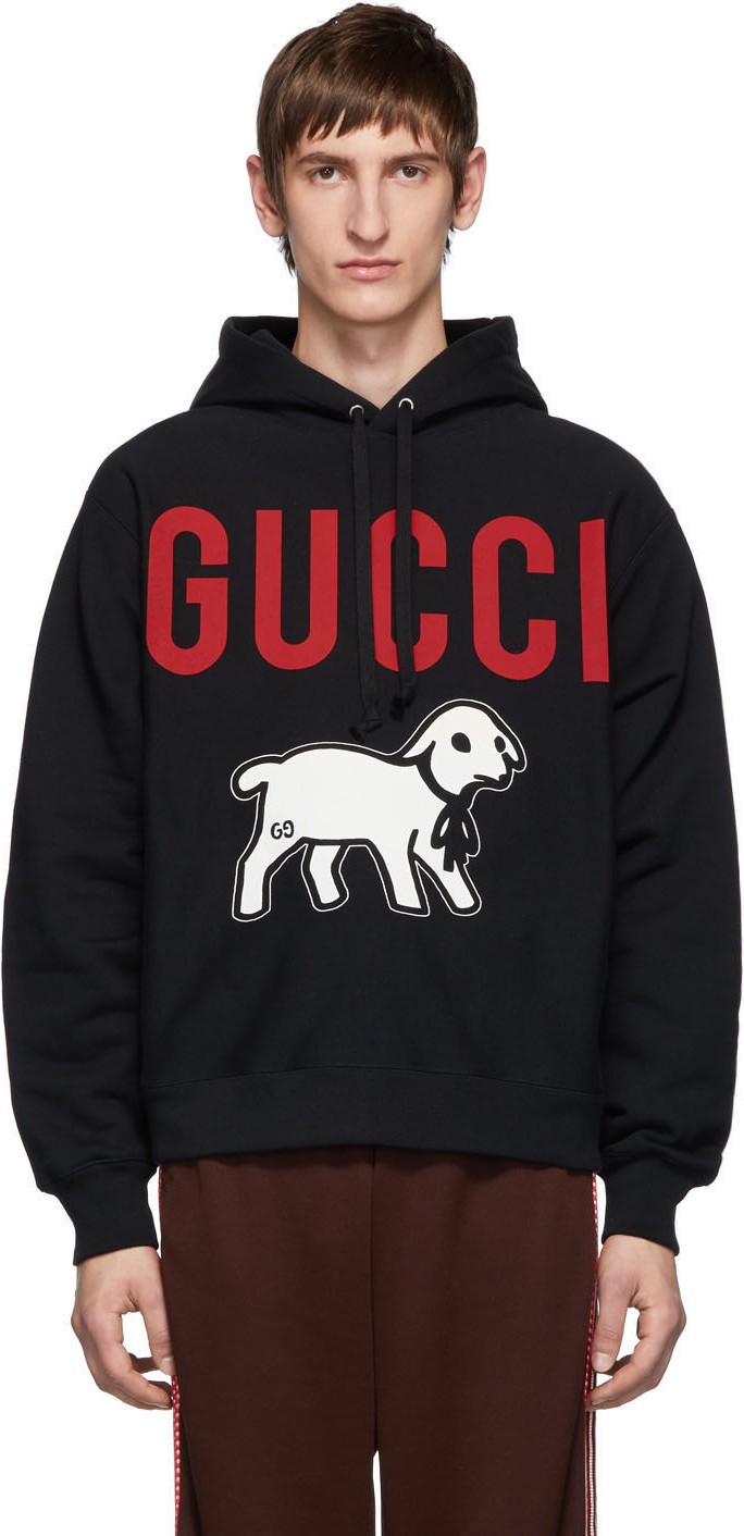 Gucci Black Oversized Lamb Hoodie