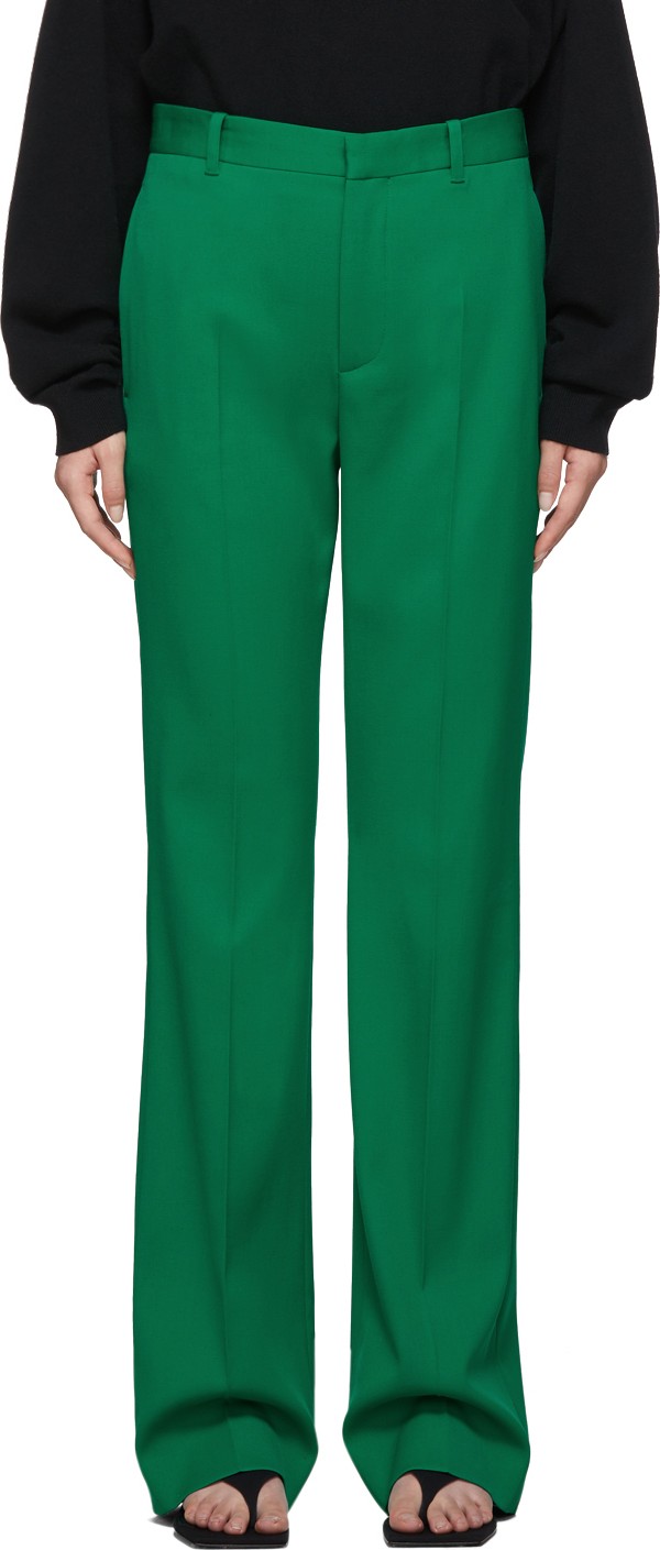 Balenciaga Green Wool Tailoring Trouser