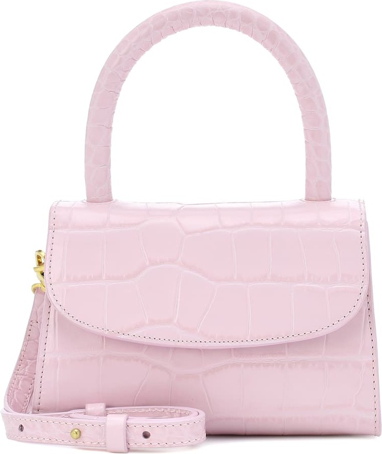 By Far Mini croc-effect leather tote