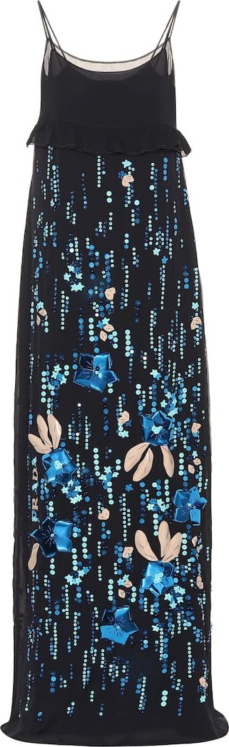 Prada Sequined silk chiffon gown