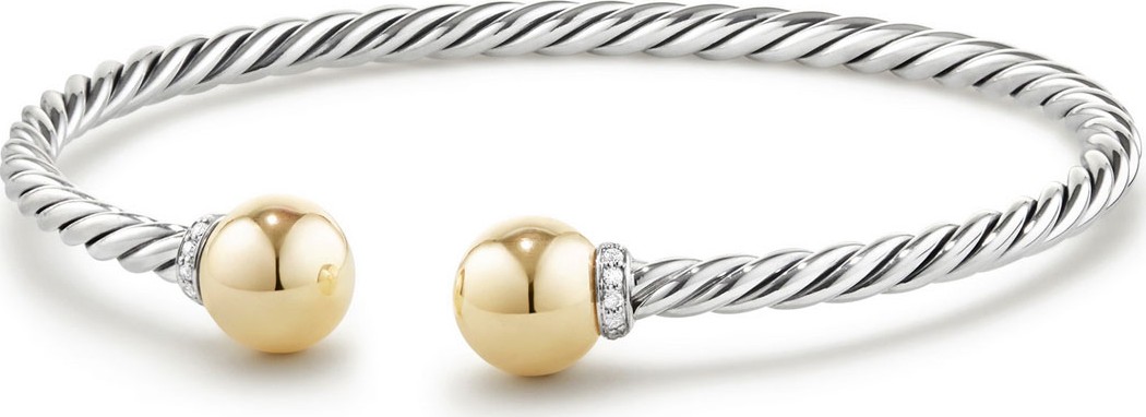 David Yurman Solari Bead Open Bangle w/ Diamonds