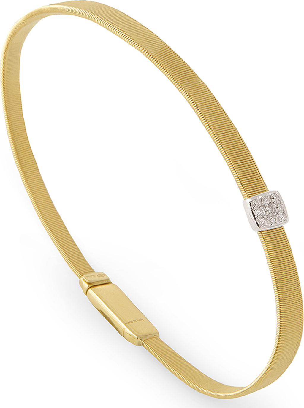 Marco Bicego Masai 18K Yellow Gold Coil Bracelet with Diamond Station