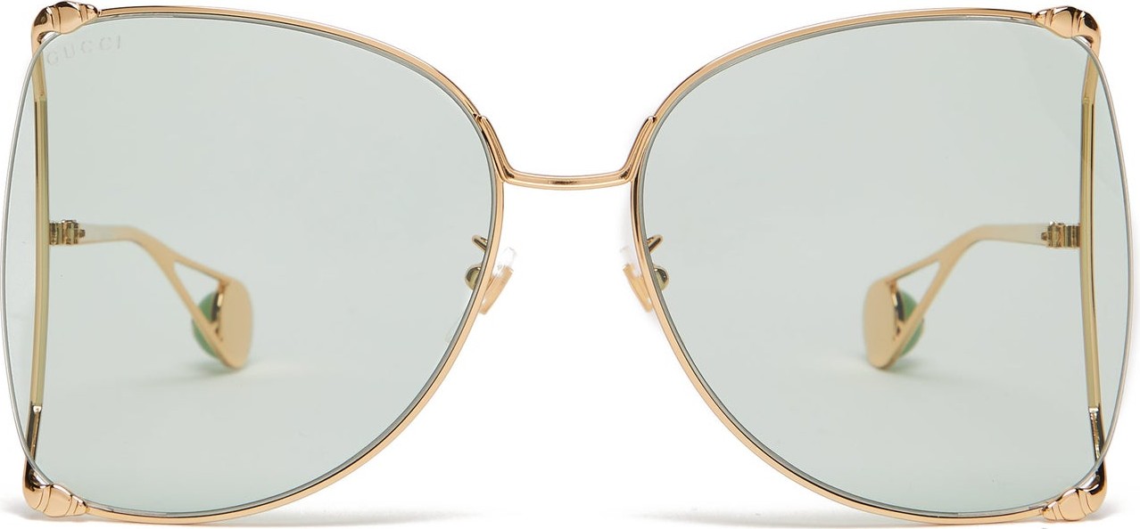 Gucci Oversized butterfly metal sunglasses