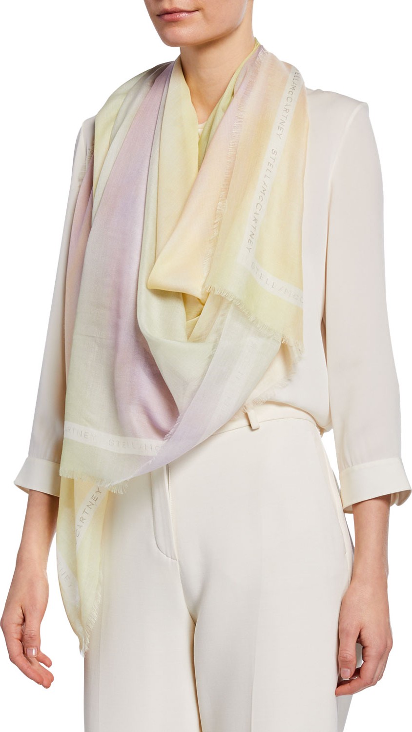 Stella McCartney Tie Dye print Scarf w/ Logo Border Stella McCartney Tie Dye print Scarf w/ Logo Border