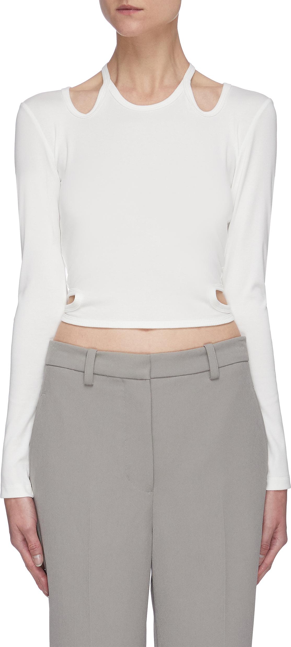 Dion Lee Double tie shoulder cutout crop top