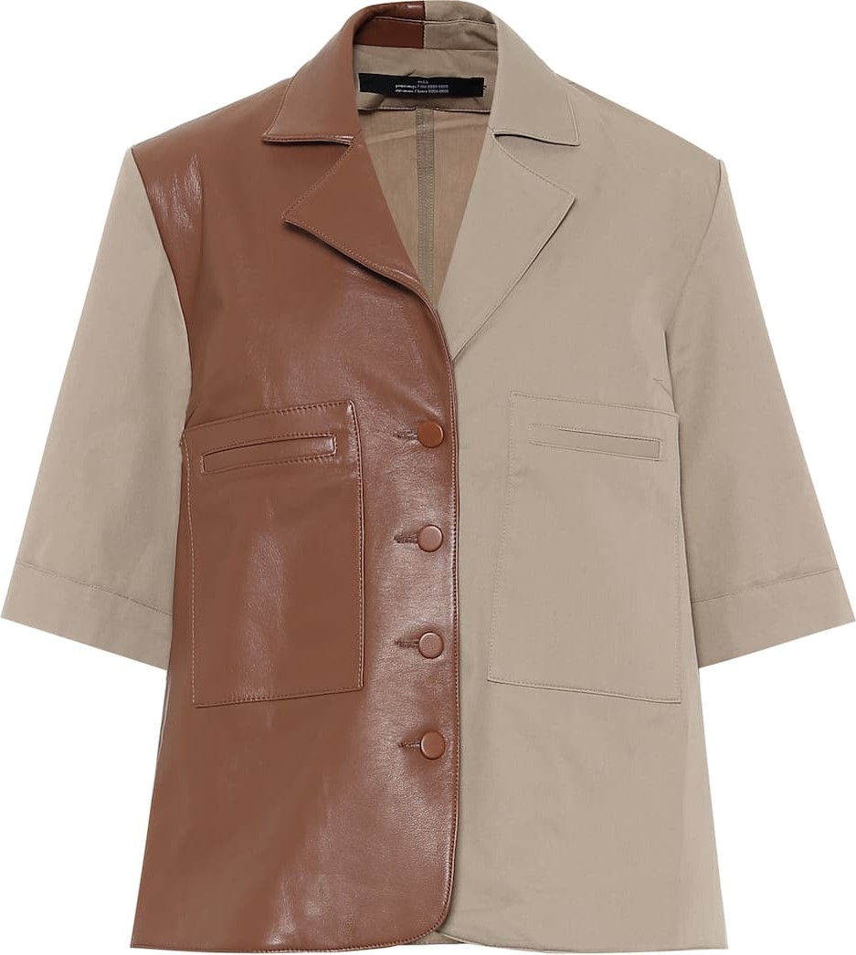 Rokh Leather and cotton shirt