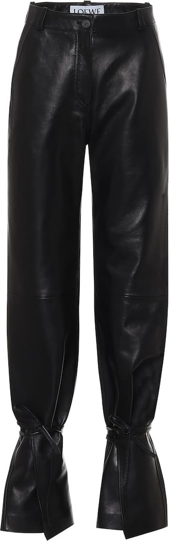 LOEWE High-rise straight leather pants