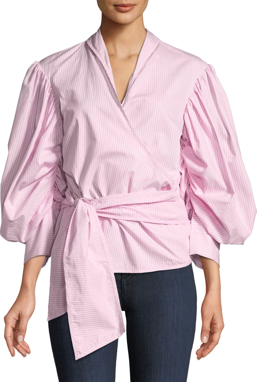 Maggie Marilyn A Breath Of Fresh Air Puff-Sleeve Wrap Top