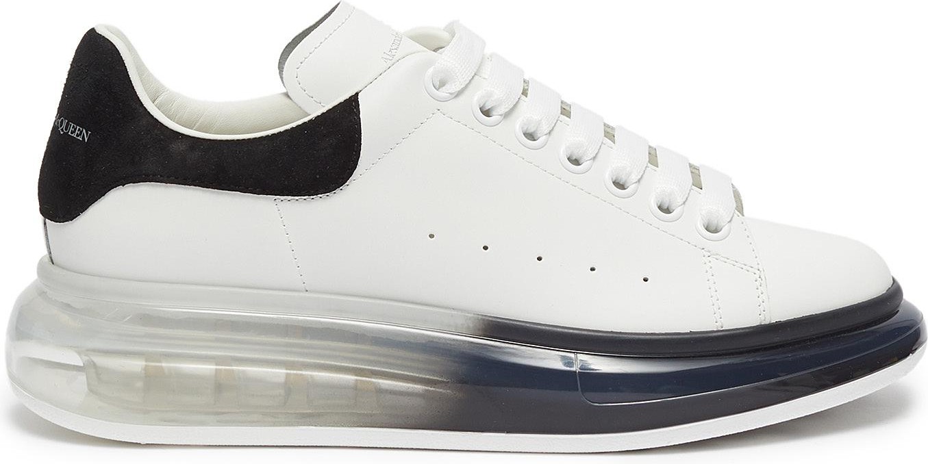 Alexander McQueen Contrast degrade transparent sole leather sneakers