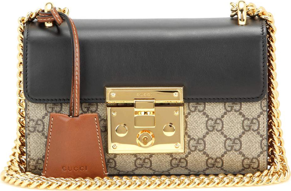 Gucci Padlock GG Supreme leather and coated canvas shoulder bag