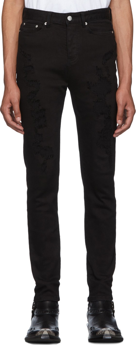 Stolen Girlfriends Club Black T-Rex Shred Jeans