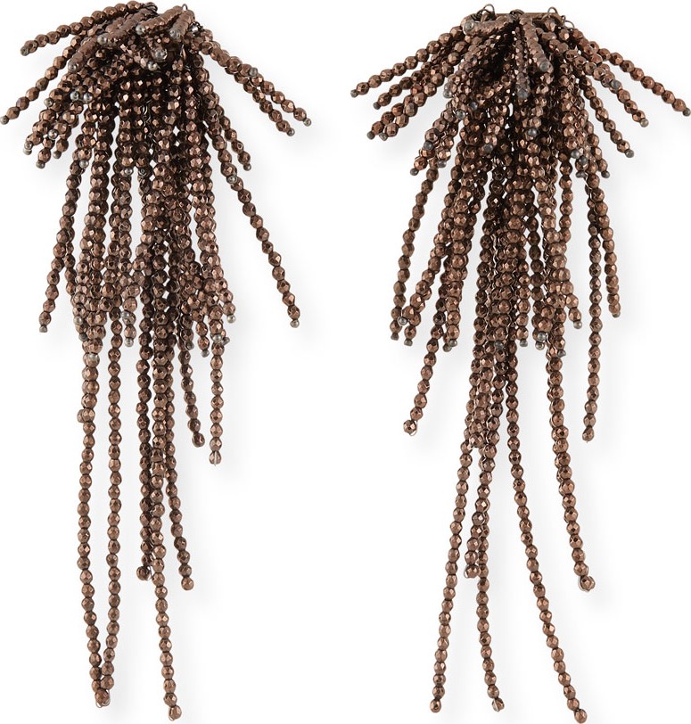 Brunello Cucinelli Firecracker Chandelier Hematite Earrings