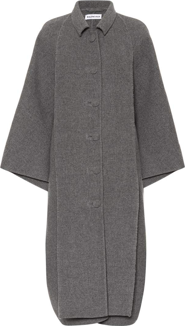 Balenciaga Layered wool cocoon coat