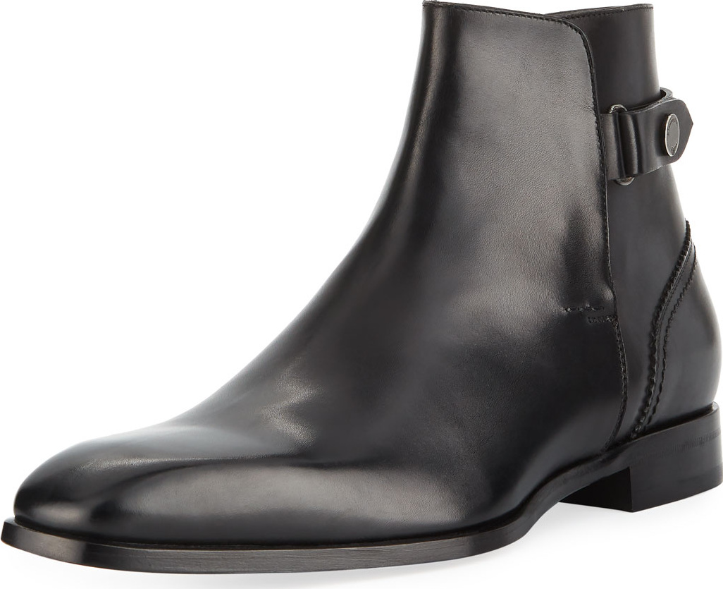 Ermenegildo Zegna Men's Milano Blake Leather Boot, Black