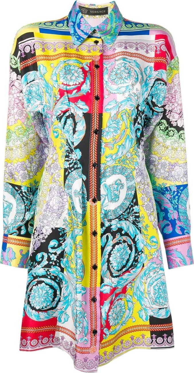 Versace Barocco print shirt dress